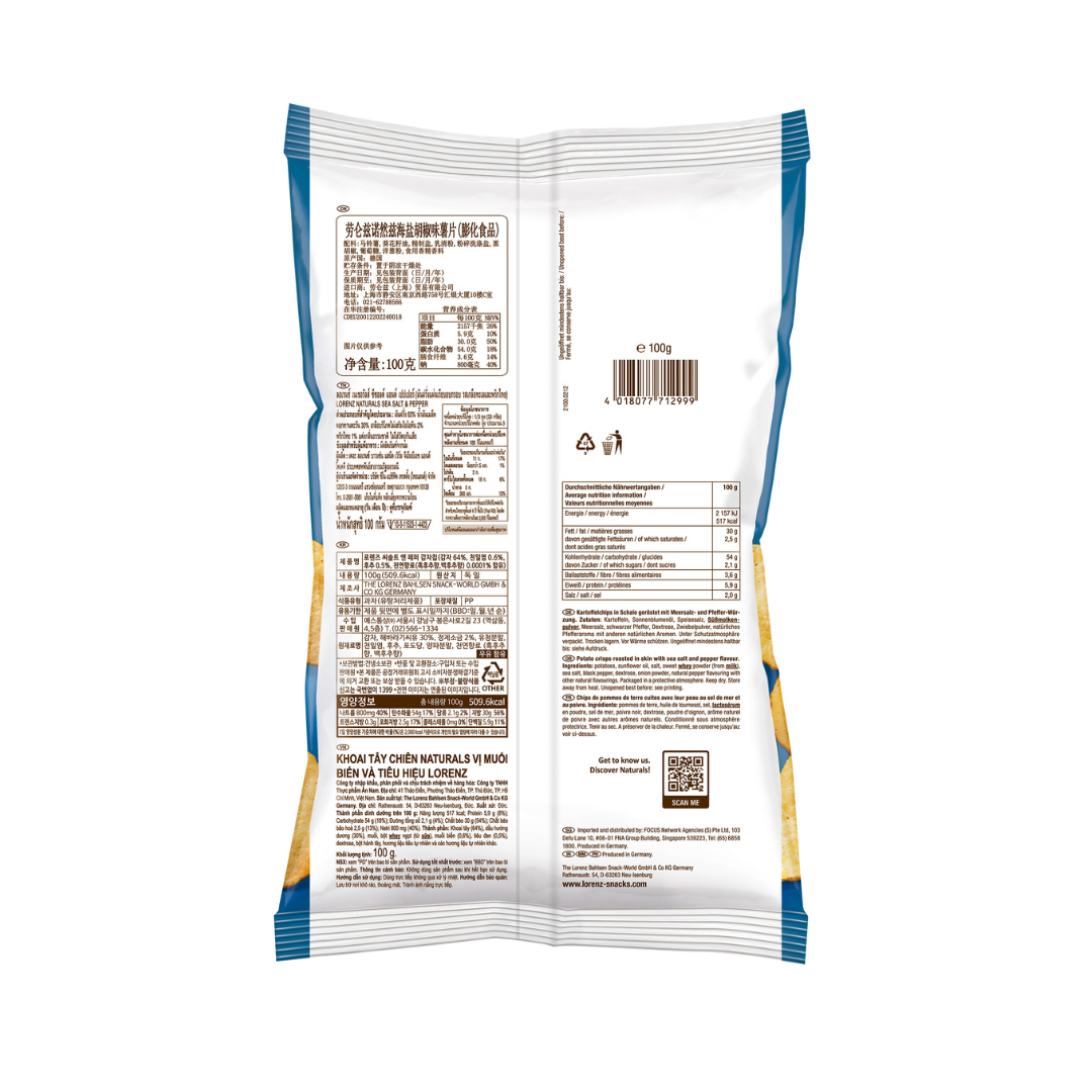 Lorenz Naturals Sea Salt & Pepper Potato Chips 100g GoodMartPH