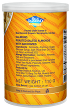 Load image into Gallery viewer, Blue Diamond Calmond Roasted Salted Almonds & Anchovies 110g (in can)