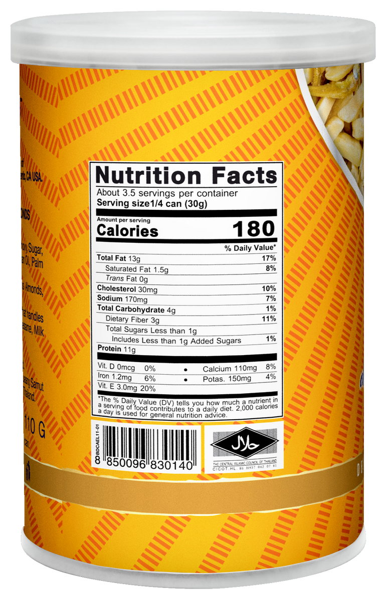 Blue Diamond Calmond Roasted Salted Almonds & Anchovies 110g (in can ...