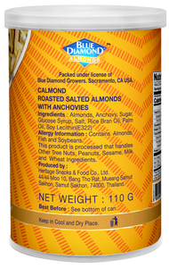 Blue Diamond Calmond Roasted Salted Almonds & Anchovies 110g (in can)