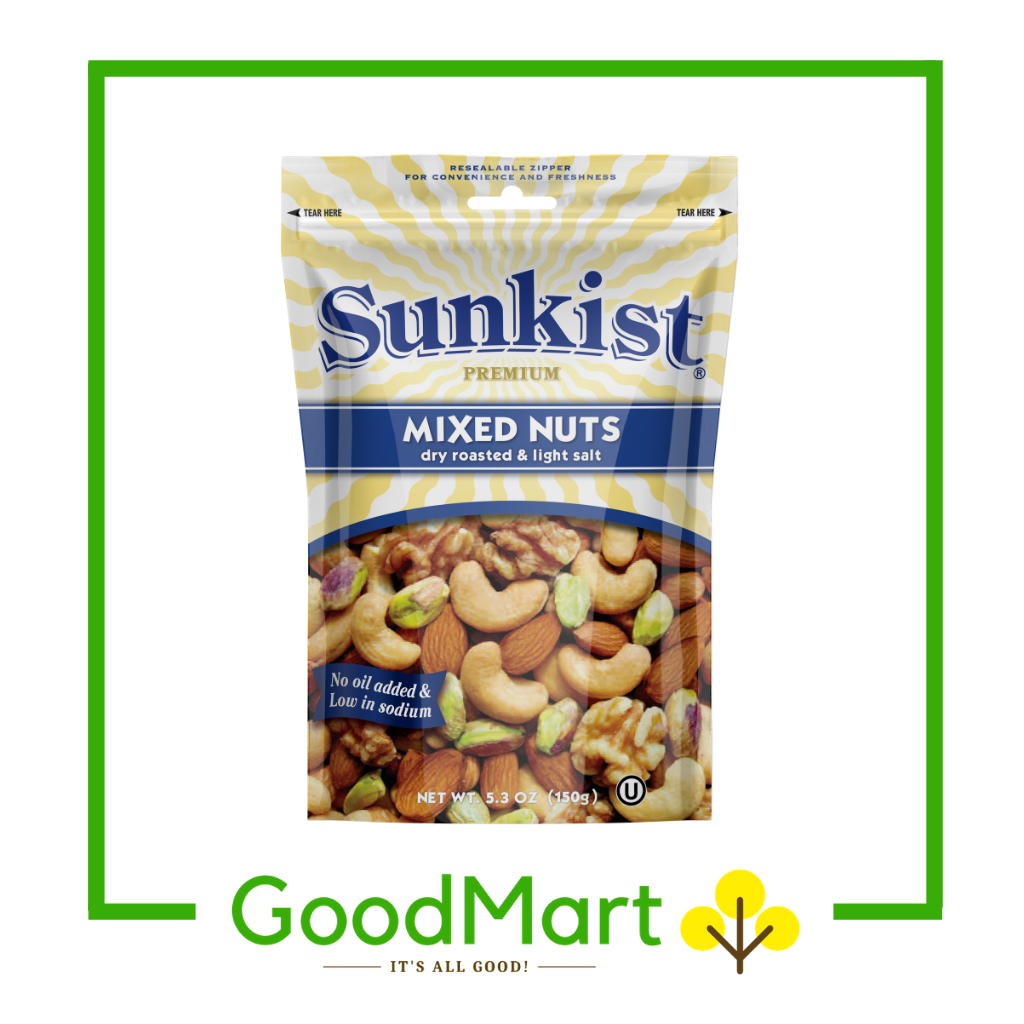 Sunkist Dry Roasted & Light Salt Mixed Nuts 150g – GoodMartPH